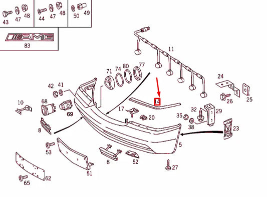 NEW MB S W140 FRONT BUMPER PANELLING RIGHT BAFFLE PLATE A1408801436