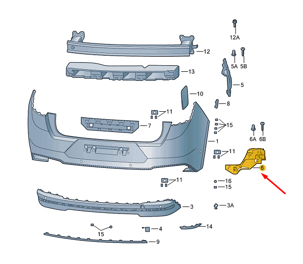 new skoda enyaq iv rear left bumper guide profile 5le807393a original