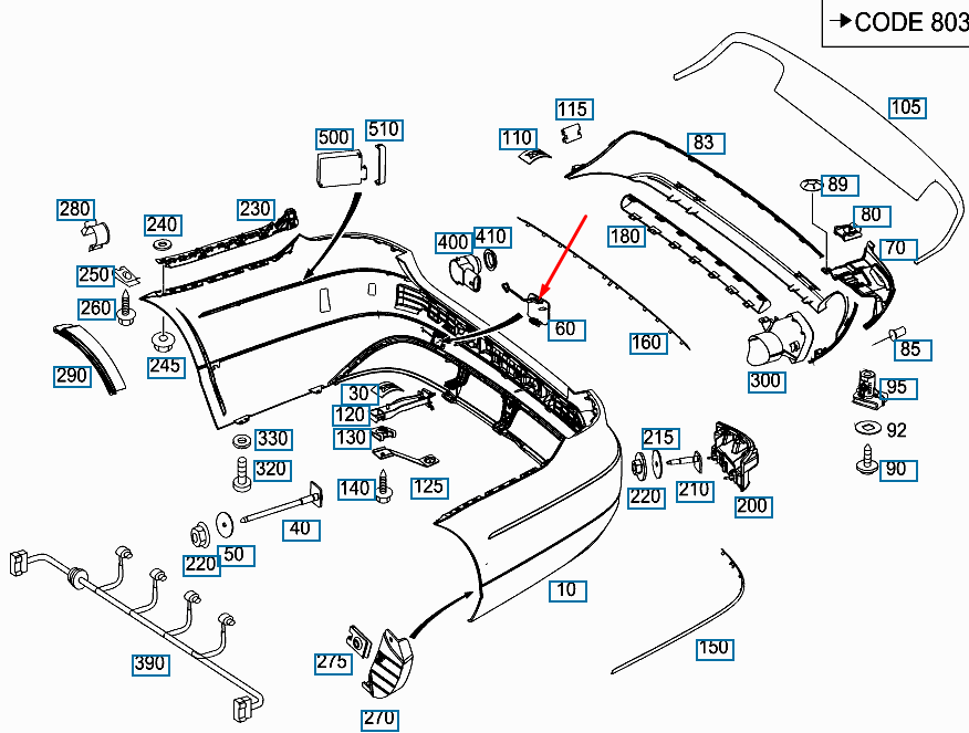NEW MB E-CLASS W212 REAR BUMPER TOW HOOK CAP A21288504269999 ORIGINAL