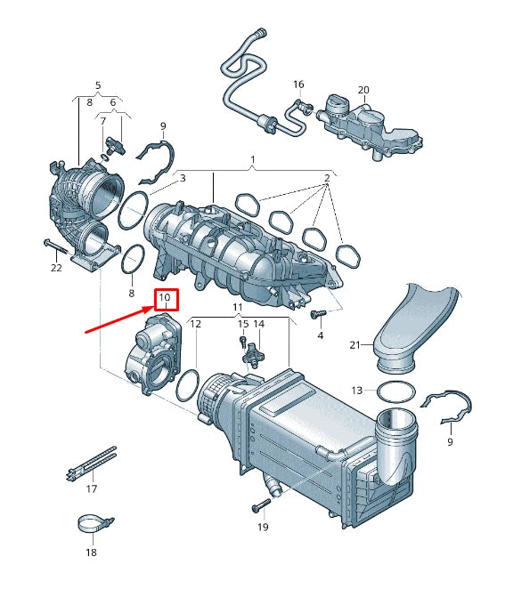 NEW VW TOURAN 5T THROTTLE BODY CONTROL ELEMENT 04E133062T ORIGINAL