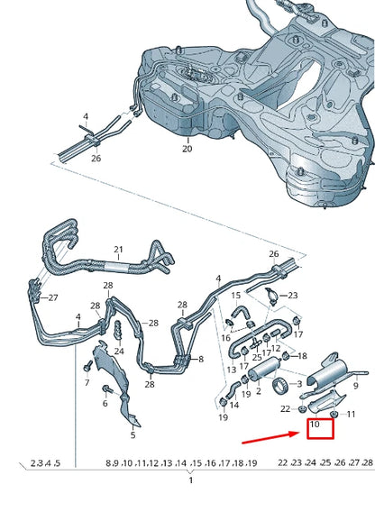 NEW AUDI A6 4A C8 FUEL FILTER RETAINER 4K0201710G