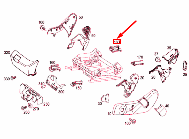 NEW MB C W204 FRONT LEFT SEAT REAR INNER LEFT COVER A20491907209051 ORIGINAL