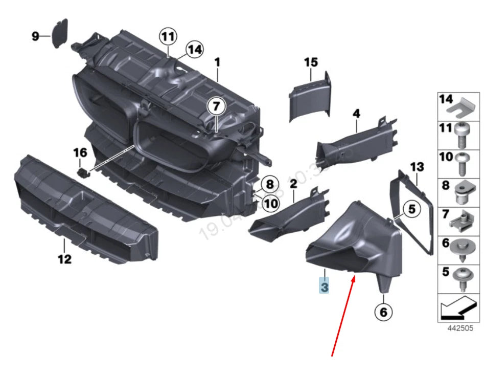 NEW BMW 6 F06 RADIATOR COOLING LEFT AIR DUCT 51748050397 8050397 2016 ORIGINAL