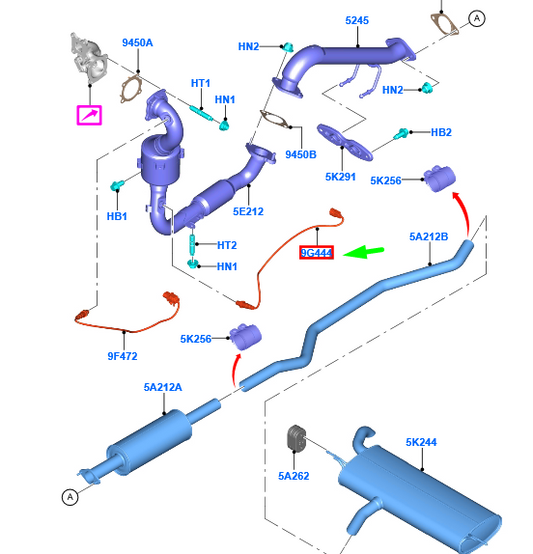 new ford mondeo mk5 exhaust gas oxygen sensor 1836295 cv61-9g444-ac original