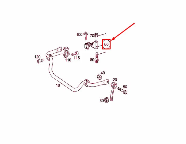 NEW MERCEDES-BENZ E W211 FRONT LEFT TORSION BAR BRACKET A2113200542 ORIGINAL