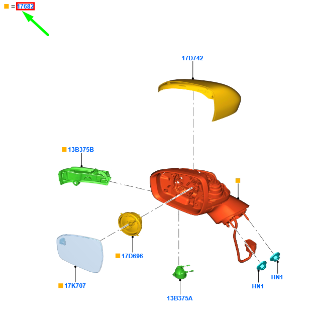 new ford mondeo mk5 front left side wing mirror rhd 2513338 original