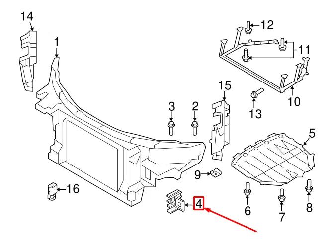 NEW AUDI TT ROADSTER 8J FRONT LEFT FENDER BRACKET 8J0805637 ORIGINAL