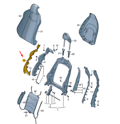 new audi a4 b9 front left seat right side back trim 8w0881318d6ps original