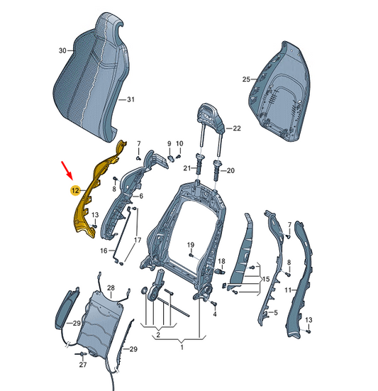 new audi a4 b9 front left seat right side back trim 8w0881318d6ps original