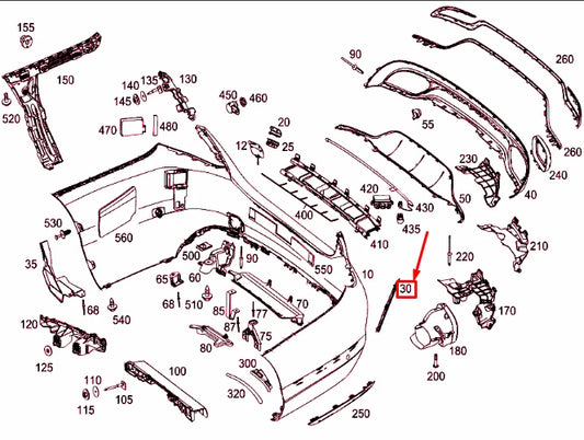 NEW MERCEDES-BENZ C W205 REAR BUMPER LEFT GRILLE COVER A2058850053 ORIGINAL