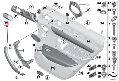NEW BMW X3 F25 REAR LEFT DOOR LOUDSPEAKER COVER 51427464293 ORIGINAL