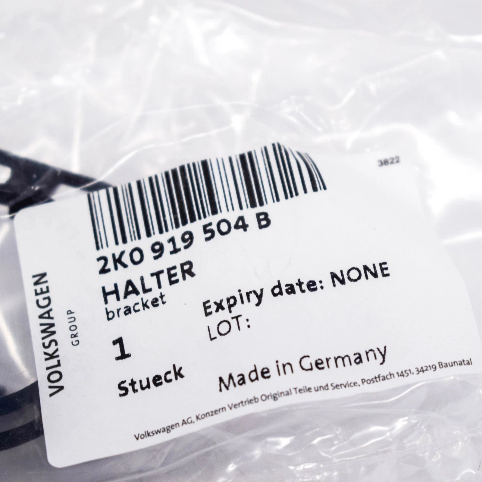 NEW VOLKSWAGEN CADDY 2K REAR RIGHT PDC BUMPER BRACKET 2K0919504B ORIGINAL