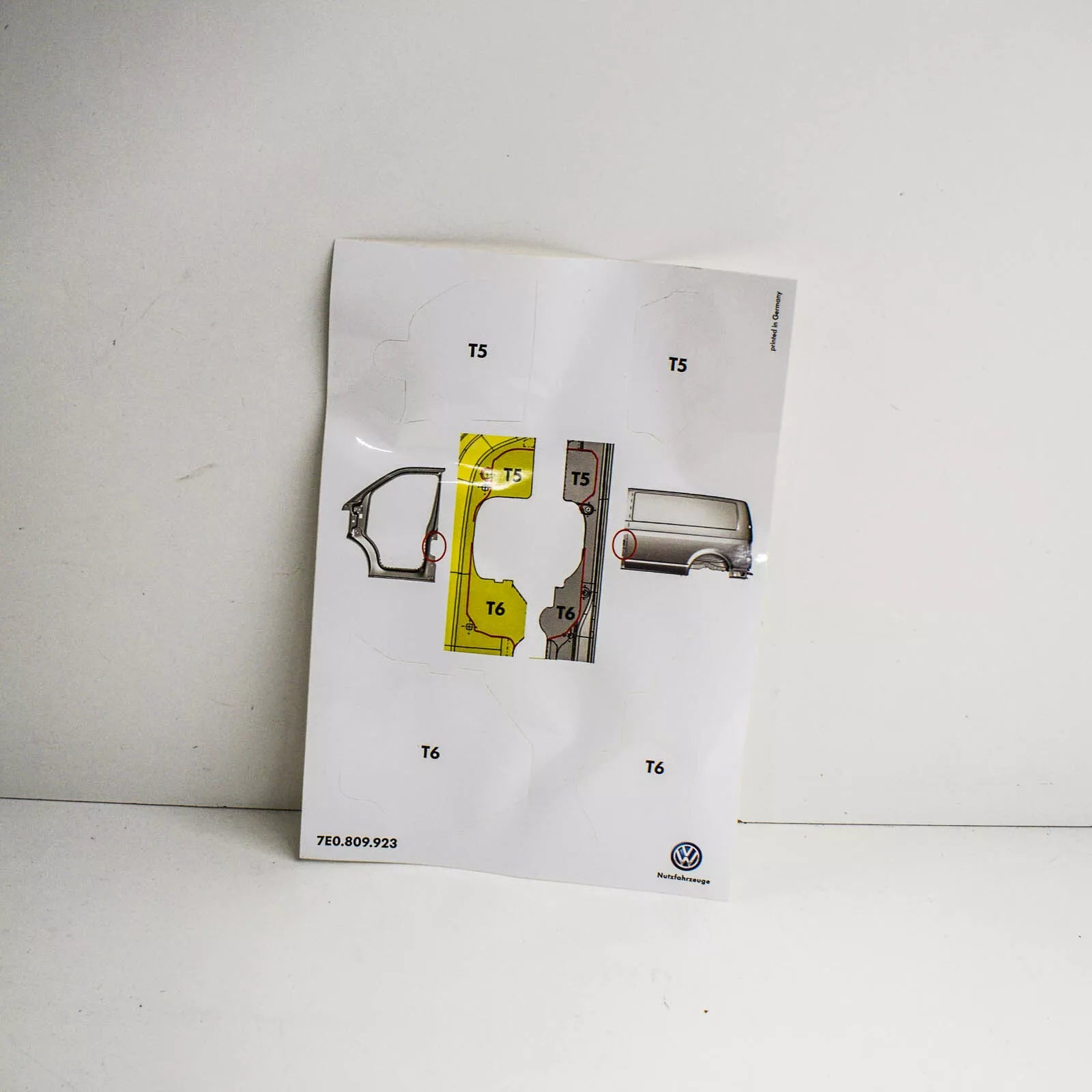 NEW VOLKSWAGEN TRANSPORTER T5 LEFT B PILLAR TEMPLATE 7E0809923 ORIGINAL