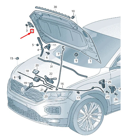 NEW VOLKSWAGEN T-ROC A11 LEFT BONNET FLAP LOCK UPPER PART 3V0823186A