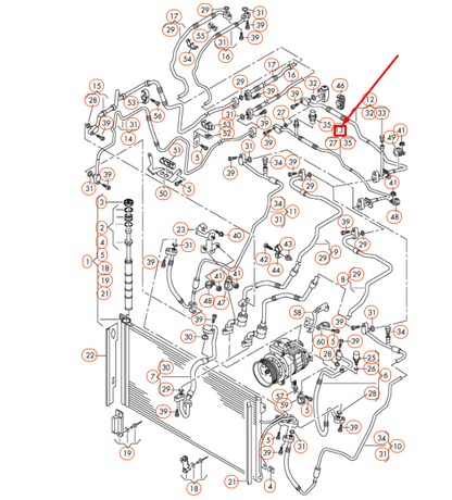 new audi q7 4l a/c refrigerant line rhd 7l6820741g original