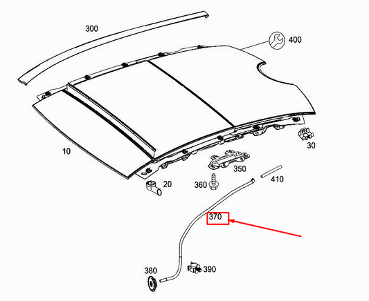 new mercedes-benz b w246 front roof water drain hose a2466390094 original
