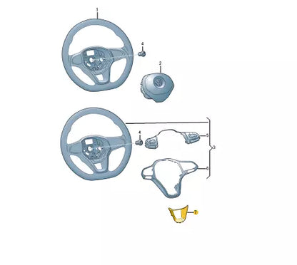 NEW VOLKSWAGEN GOLF MK8 CD1 STEERING WHEEL TRIM GTI 5H0419659MWUZ