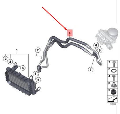 NEW BMW Z4 ROADSTER E89 ENGINE OIL COOLER LINE PIPE 17227585927 7585927 ORIGINAL