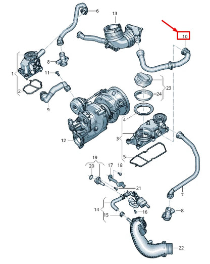 NEW AUDI A8 4N ENGINE BREATHER LINE 0P2103210A