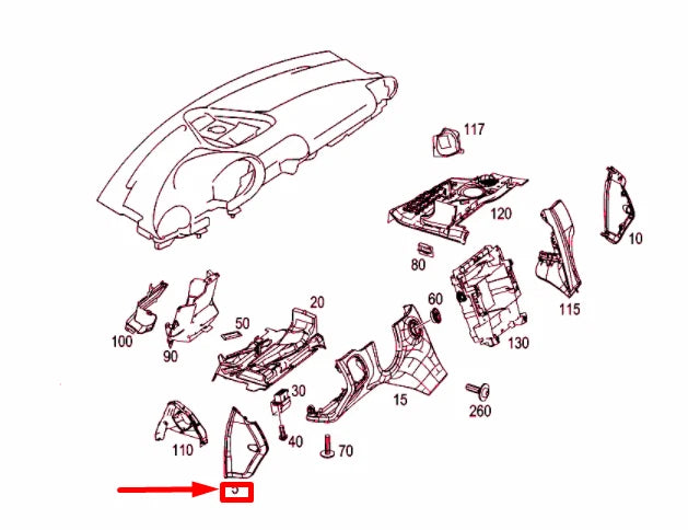 NEW MERCEDES-BENZ C W203 INSTRUMENT PANEL LEFT SIDE CAP A20368011789051 ORIGINAL