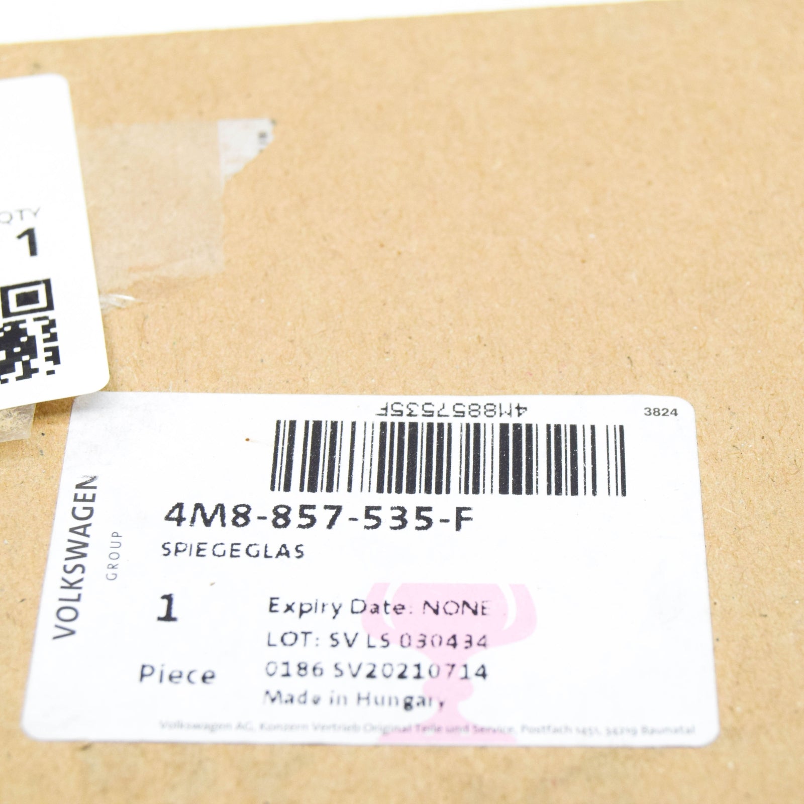 NEW AUDI Q8 4MN FRONT LEFT DOOR MIRROR GLASS 4M8857535F ORIGINAL