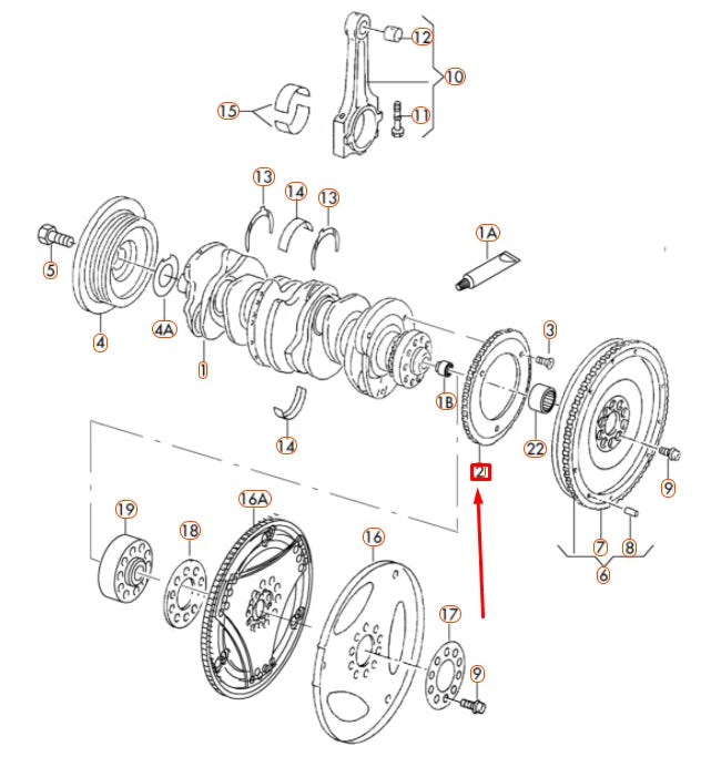 NEW AUDI A3 8P CRANKSHAFT IMPULSE ROTOR 071105189D ORIGINAL