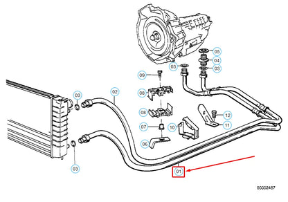NEW BMW 3 E30 TRANSMISSION OIL COOLER LINE INLET 1719195 17221719195 ORIGINAL