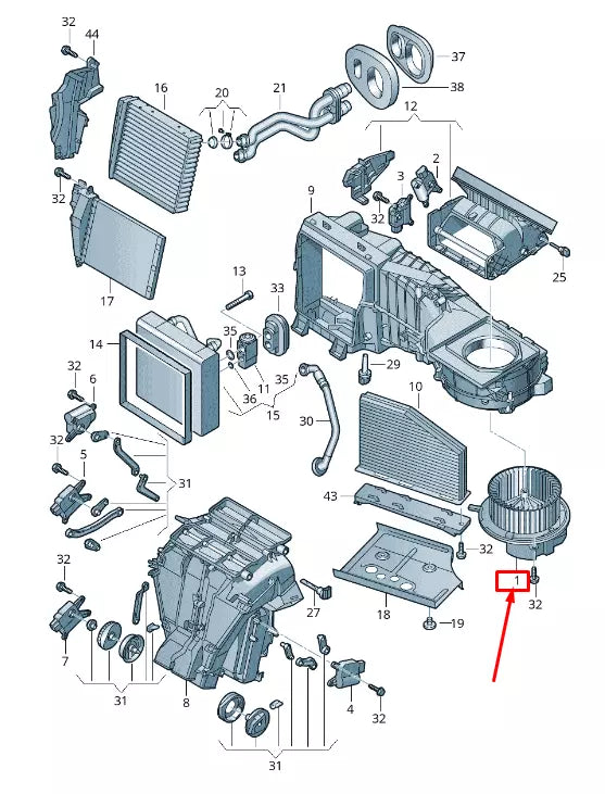 NEW VW PASSAT B7 36 HEATER BLOWER FAN RHD 3C2820015F ORIGINAL