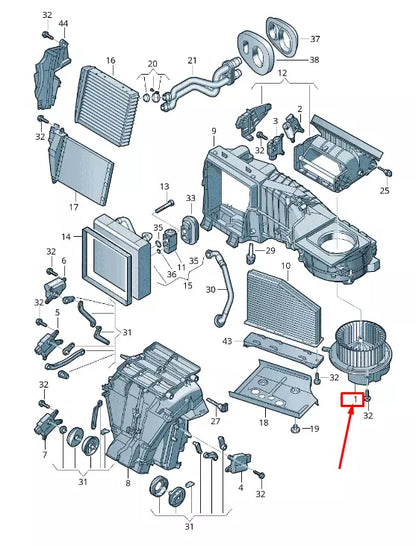 NEW VW PASSAT B7 36 HEATER BLOWER FAN RHD 3C2820015F ORIGINAL