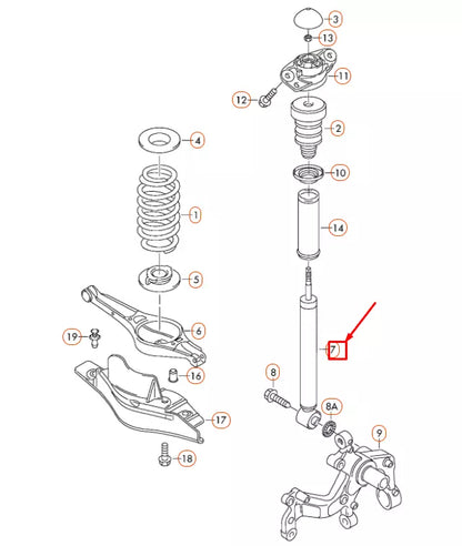 NEW AUDI TT 8J REAR GAS SHOCK ABSORBER 8J0513029F ORIGINAL