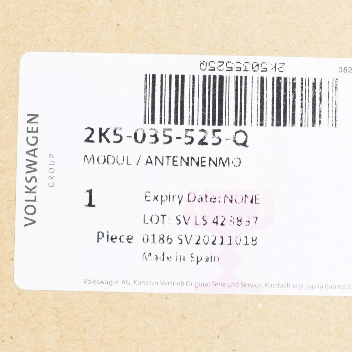 NEW VOLKSWAGEN CADDY 2K MIRROR LEFT ANTENNA MODULE LHD 2K5035525Q