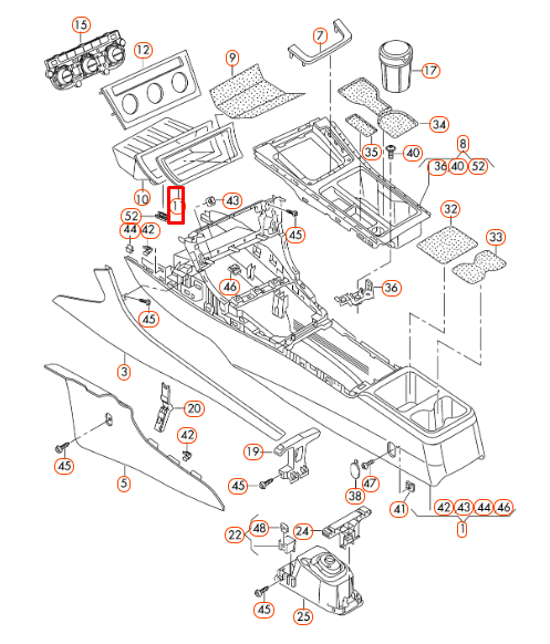 NEW VOLKSWAGEN GOLF MK7 GTI COMPARTMENT STORAGE PANEL LHD 5G1857337CCKK ORIGINAL
