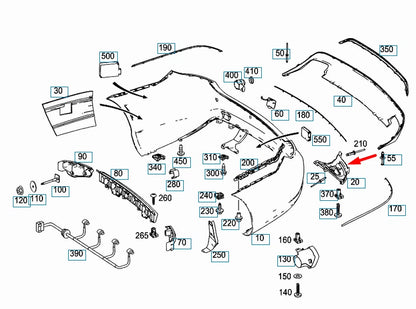 NEW MERCEDES-BENZ E-CLASS COUPE C207 REAR LEFT BUMPER BRACKET A2078851765