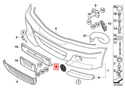 NEW BMW E46 COUPE FRONT BUMPER CSL AIR INLET GRILLE LEFT 7895883 51117895883