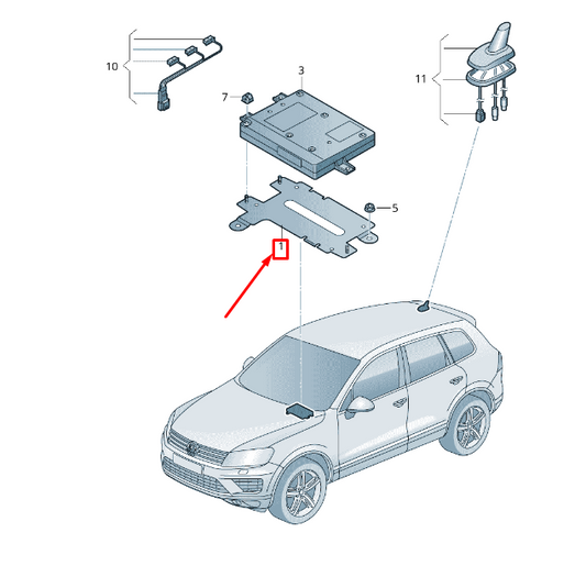 NEW VW TOUAREG 7P MK2 INTERFACE BOX BRACKET 7P6035210A ORIGINAL