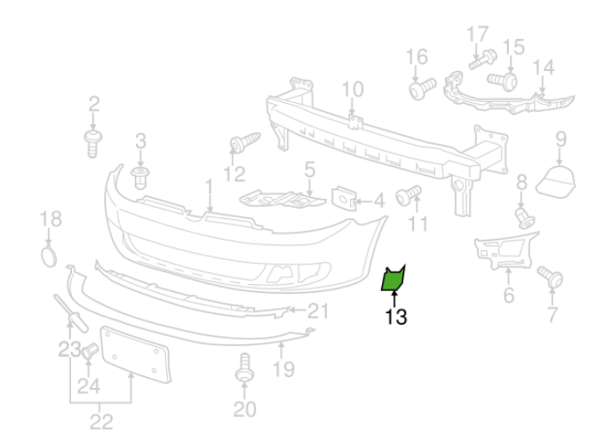 new volkswagen golf mk6 right headlight washer cover 5k0955110cgru original