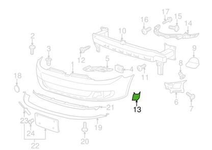 new volkswagen golf mk6 right headlight washer cover 5k0955110cgru original