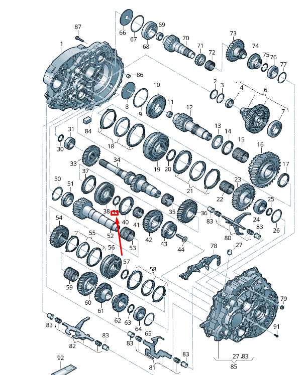 new vw transporter vi t6 gearbox shaft thrust washer wht007895 original
