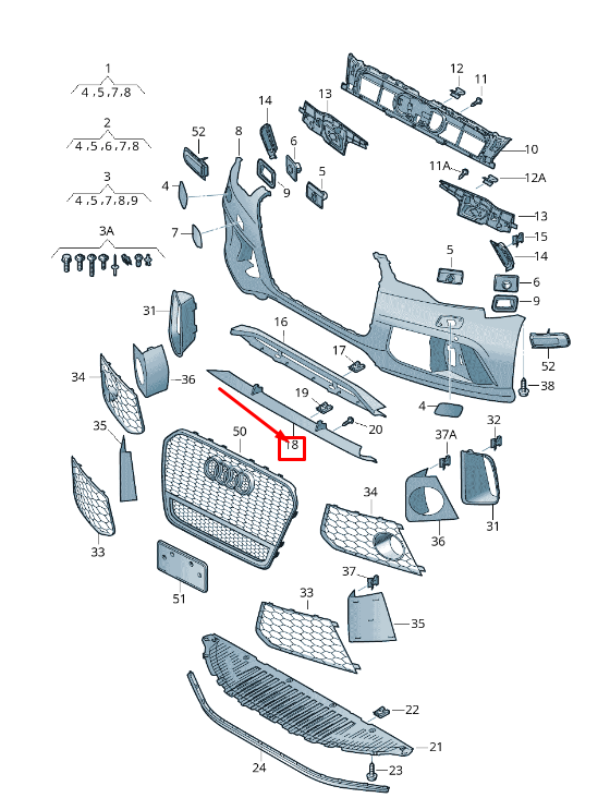 new audi a7 sportback 4g front bumper spoiler strip 4g8807717bt94 original