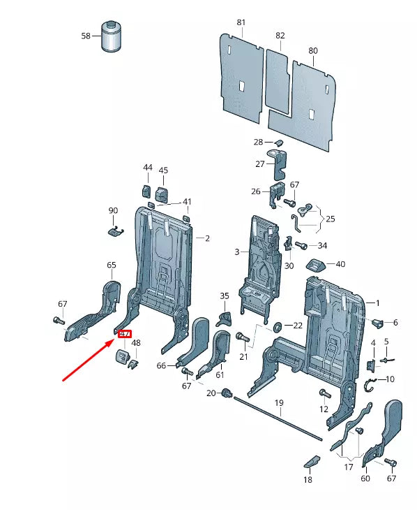 NEW VW TOUAREG 7P MK2 REAR CHILD SEAT MOUNTING SLEEVE 7P6887233A9B9