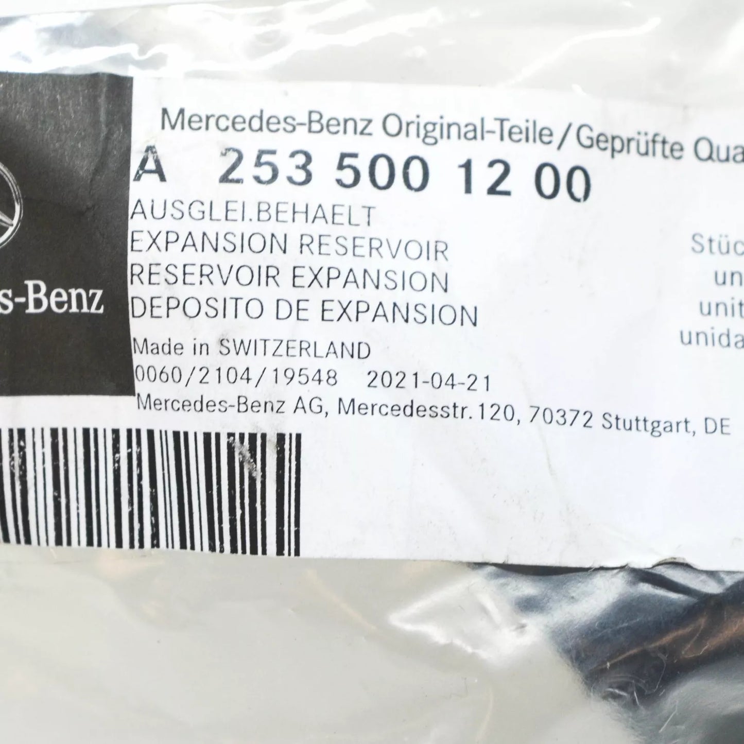 NEW MERCEDES-BENZ GLC X253 ENGONE COOLING EXPANSION TANK A2535001200 ORIGINAL