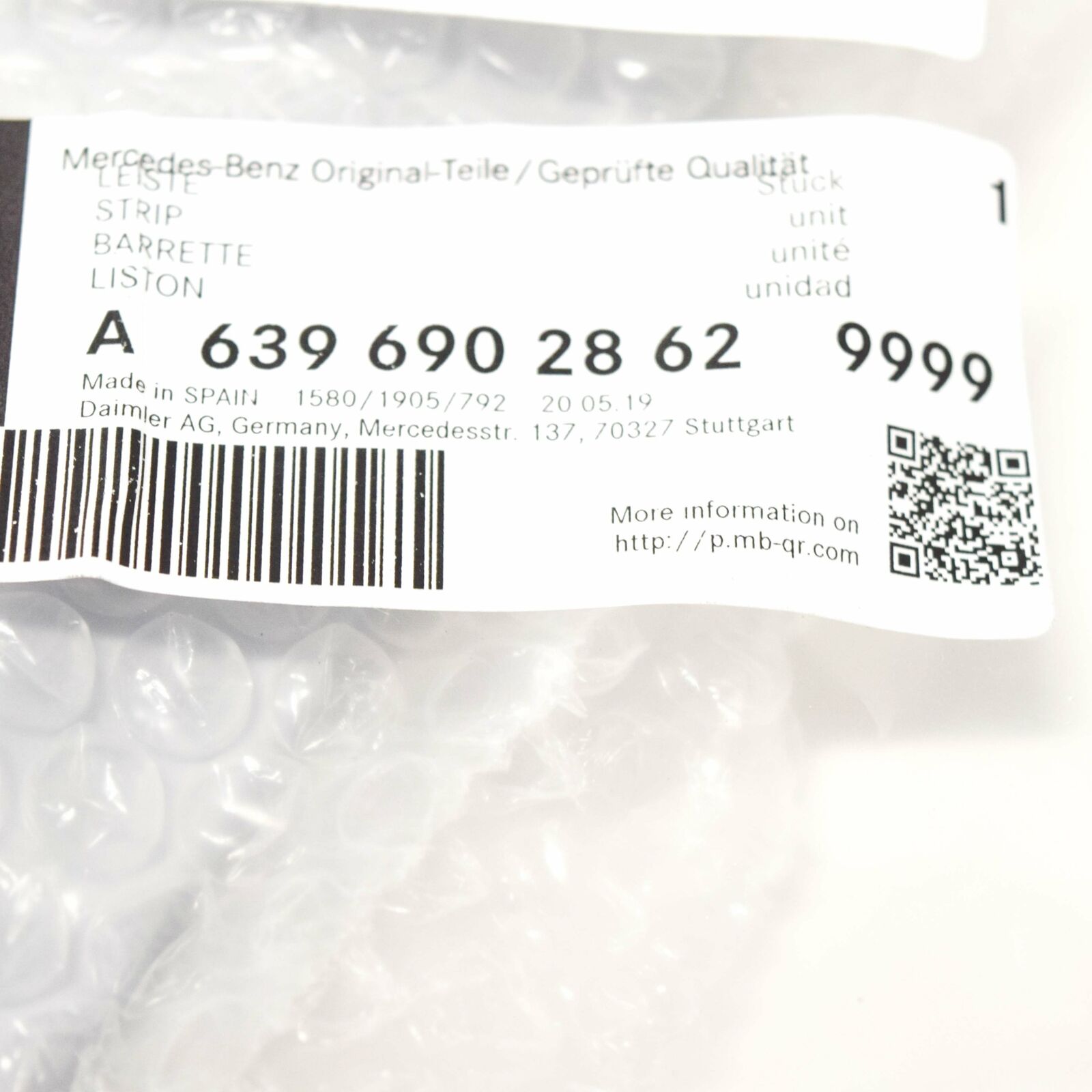 NEW MB VITO W639 REAR RIGHT BOTTOM SIDE PANEL STRIP A63969028629999 ORIGINAL