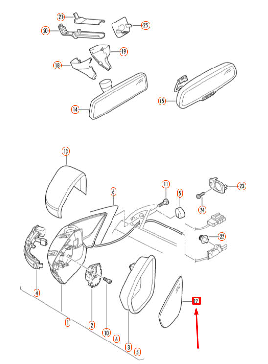NEW VOLKSWAGEN JETTA A6 MK6 FRONT RIGHT DOOR MIRROR GLASS 5C6857522E ORIGINAL