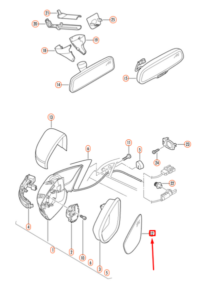 NEW VOLKSWAGEN JETTA A6 MK6 FRONT RIGHT DOOR MIRROR GLASS 5C6857522E ORIGINAL