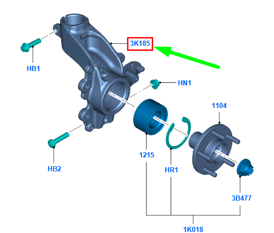 new ford c-max mk2 front right steering knuckle 1686602 original