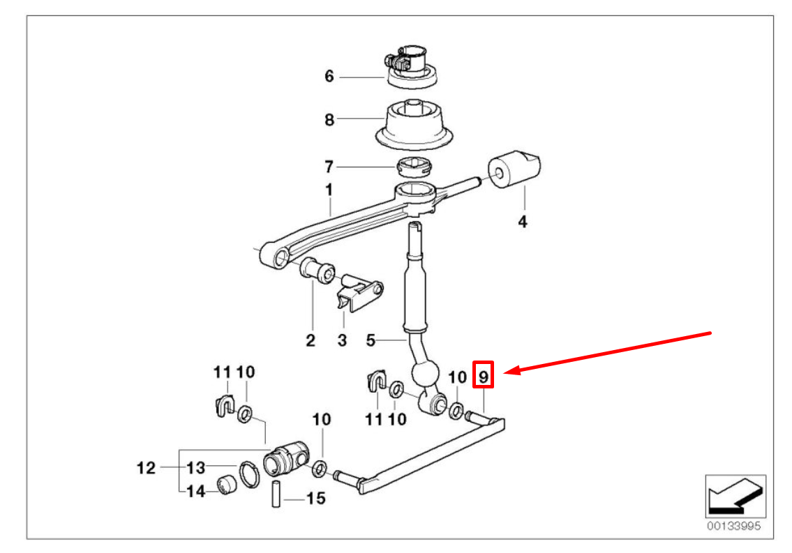 new bmw 3 e46 manual transmission selector rod 25112228711 2228711 original