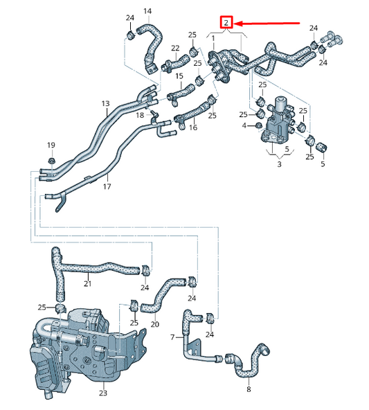 new audi q5 fy engine heating hose 80b265340e original