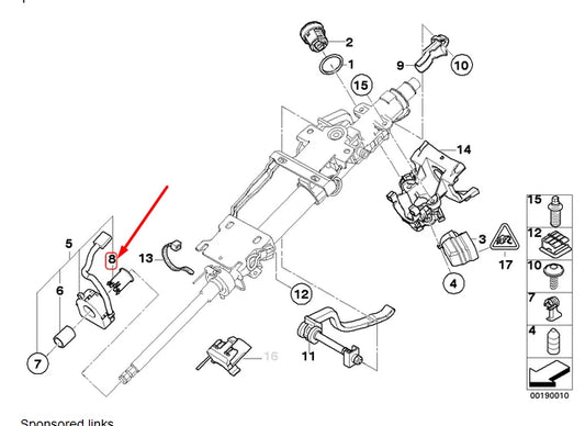 NEW BMW Z4 E85 STEERING ANGLE SENSOR RETAINING BUSH 32306767219 ORIGINAL