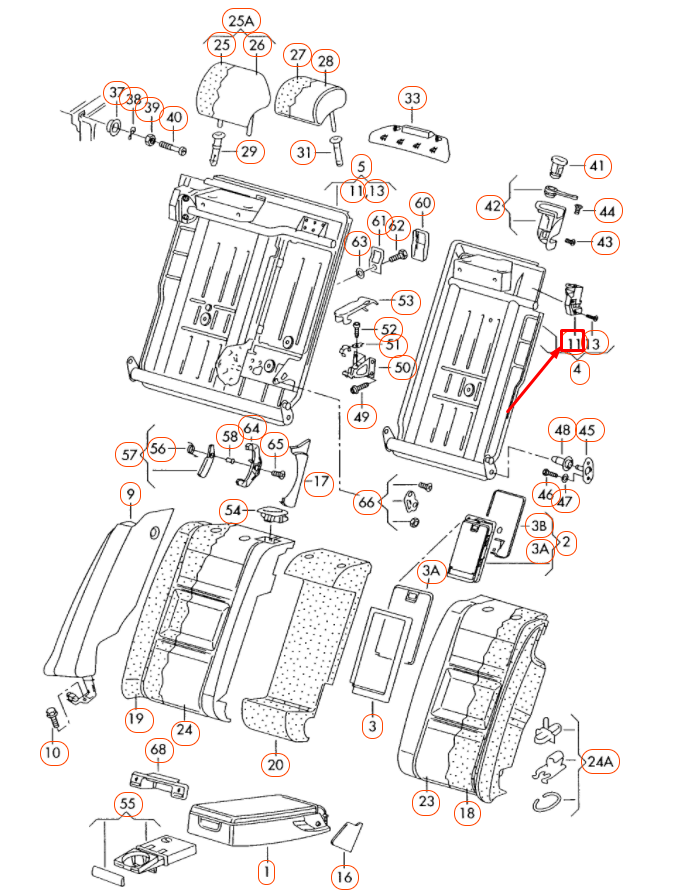 NEW AUDI A4 B7 REAR LEFT FOLDING SEAT LOCK 4B0885733C ORIGINAL