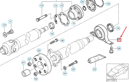 NEW BMW 7 E65 DRIVE SHAFT CENTRE MOUNT 26127513218 ORIGINAL